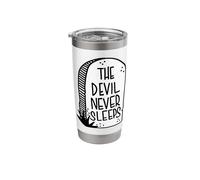 The Devil Never Sleeps Tombstone Stainless Steel Insulated Tumbler