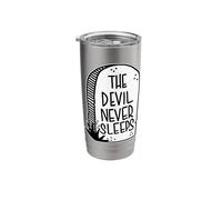 The Devil Never Sleeps Tombstone Stainless Steel Insulated Tumbler