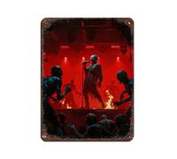 The Devil on The Flame Stage (1) Retro Poster Metal Tin Sign Chic Art Retro Iron Painting Bar People Cave Cafe Family Garage Poster Wall Decoration 12x16inch(30x40cm)
