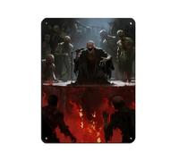 The Devil on The Flame Stage (3) Retro Poster Metal Tin Sign Chic Art Retro Iron Painting Bar People Cave Cafe Family Garage Poster Wall Decoration 12x16inch(30x40cm)