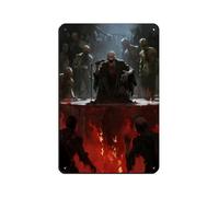 The Devil on The Flame Stage (3) Retro Poster Metal Tin Sign Chic Art Retro Iron Painting Bar People Cave Cafe Family Garage Poster Wall Decoration 8x12inch(20x30cm)