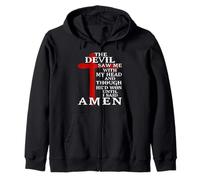 The Devil Saw Me With My Head Down And Though He'd Won Jesus Zip Hoodie