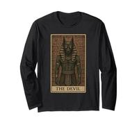 The Devil Tarot Card Anubis Ancient God Egyptian Mythology Long Sleeve T-Shirt