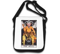 The Devil Tarot Card Art Logo Shoulder Bag White