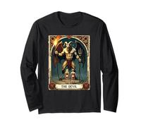 The Devil Tarot Card Dark Arts Occult Vintage Halloween Long Sleeve T-Shirt