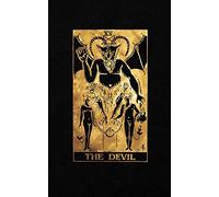 The Devil: Tarot Card Journal - 5 x 8 College 120 Ruled Pages | Black Leather Style and Gold - College Ruled Notebook