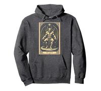 The Devil Tarot Card Tarot Reader Gothic Pullover Hoodie, Adult Unisex, Dark Heather Grey, X-Large