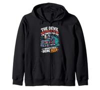 The Devil Whispered To Me I Whisper Back Bring Beer Zip Hoodie
