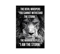 The Devil Whispered, You Can't Withstand The Storm, The Warrior Replied, I Am The Storm, Inspirational Quotes Canvas Poster Bedroom Decor Landscape Office Room Decor Gift Unframe: 24x36inch(60x