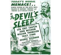 The Devils Sleep Bennies Phenos Drugs 1950's Green Large Canvas Wall Art Print