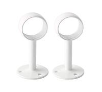 The diameter of 32 mm / 1-1/4 inches shower curtain closet rod frame pipe flange, socket, ceiling mounting bracket pipe fitting support, 2 pieces of stainless steel white surface treatment