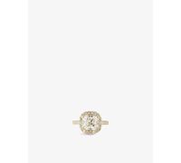 The Diamond Lab Womens The Diamond Lab Halo 18ct Yellow-Gold and 3.62ct Cushion-Cut .Lab-Grown Diamond Ring Yellow Gold 1 Size