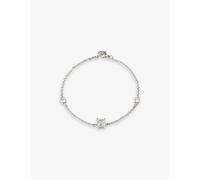 The Diamond Lab Womens The Diamond Lab Sealed With A Kiss 18ct White-Gold and 1.35ct Asscher-Cut Lab-Grown Diamond Bracelet White Gold 1 Size