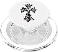 The Diamonds Monogram Silver Cross PopSockets PopGrip for MagSafe