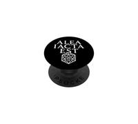 The Die Is Cast In Latin d20 RPG Ancient Rome White Print PopSockets Adhesive PopGrip