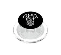 The Die Is Cast In Latin d20 RPG Ancient Rome White Print PopSockets PopGrip for MagSafe