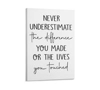 The Difference You Made Poster Meaningful Thank You Gift Never Underestimate Your Impact Inspirational Quote Canvas Wall Art Decor b(Unframed,08X12inch(20X30cm))