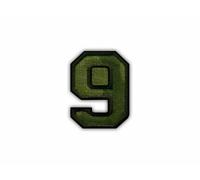 The Digit 9 Nine - Camouflage - Heat-Activated Adhesive/Iron-on Backing - Embroidered Badge/Patch