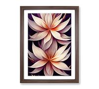 The Dignified Flowers Framed Print | A4 Walnut Framed Wall Art | Ready to Hang | Modern Floral Picture | Living Room Bedroom Lounge Office