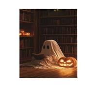The Diligent Little Ghost For Bed Sofa Travel And Camping, Super Soft Cozy Fluffy Plush The Diligent Little Ghost Print Blanket For All Seasons 50"X60"