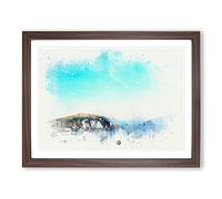 The Dingle Peninsula In Ireland In Abstract Modern Art Framed Print | A4 Walnut Framed Wall Art | Ready to Hang | Abstract Fantasy Picture | Living Room Bedroom Lounge Office
