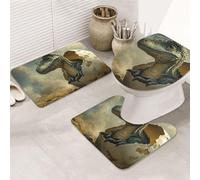 The Dinosaur Eggs Hatched Bathroom Rugs Sets 3 Piece, Soft Absorbent Memory Foam Bath Mats And U Shaped Contour Toilet Rug, Home Decoration, Quick Dry