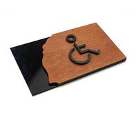 The disabled blue badge Toilets Door Sign Durable wooden/Acrylic Self-Adhesive Sign Easy to Install