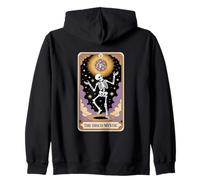 The Disco Mystic Tarot Skeleton Retro Cosmic Dance Zip Hoodie