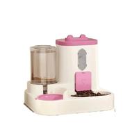 The dispenser combine food and water in one, featuring a cute cat design(Pink)