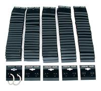 The Display Guys 100-pc Jewelry Display Hanging Earring Cards (Black Flocked Velvet w/Sterling Silver Label, 2 x 2) Fit 3 Pairs
