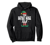 The District Nurse Elf Funny Christmas Matching Family Pullover Hoodie