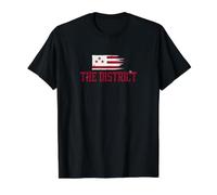 The District Washington DC Hybrid Flag Vintage Grunge Value Graphic T-Shirt, Men, Black, L