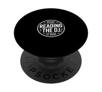 The DJ is Here Funny Saying Badge Circular PopSockets Adhesive PopGrip