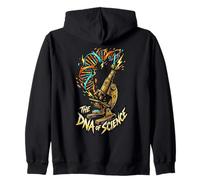The DNA of Science Graphic with Microscope Zip Hoodie