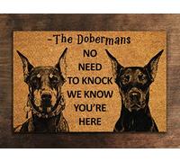 The Dobermans Door Mat, We Know You are Here The Doberman Dog Door Mats, Funny Dobermans Outdoor Doormat, Welcome The Doberman Mats Home Kitchen Doormat Bedroom Doormat 18X30 Inch