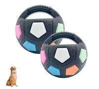 The Dog Calming Ball, Pet Dog Football Shape Toy, Interactive Toss and Fetch Play, Rubber, Squeaky, for Water Play, Training & Outdoor Game (Black B*2)