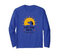 The Dog Days are The Best Days Sunny Pet Lover Long Sleeve T-Shirt, Adult Unisex, Royal Blue, XXL