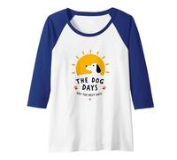 The Dog Days are The Best Days Sunny Pet Lover Raglan Baseball Tee, Women, Royal Blue/White, M