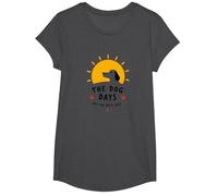 The Dog Days are The Best Days Sunny Pet Lover T-Shirt, Girls, Dark Heather Grey, Medium