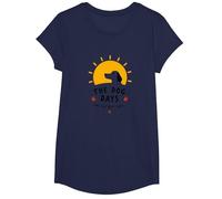 The Dog Days are The Best Days Sunny Pet Lover T-Shirt, Girls, Navy, Large