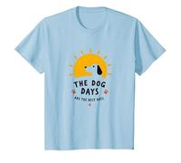 The Dog Days are The Best Days Sunny Pet Lover T-Shirt, Kids, Baby Blue, 3 Years