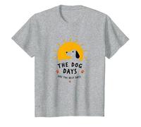 The Dog Days are The Best Days Sunny Pet Lover T-Shirt, Kids, Heather Grey, 10 Years