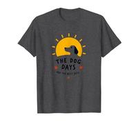 The Dog Days are The Best Days Sunny Pet Lover T-Shirt, Men, Dark Heather Grey, 6XL