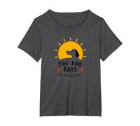 The Dog Days are The Best Days Sunny Pet Lover T-Shirt, Women's Plus, Dark Heather Grey, 6X