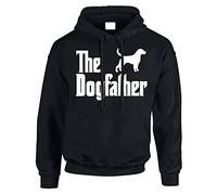 The Dog Father Mens Hoody Pullover Party Jumper Novelty Dad Funny Gift Hoodie Top Printed Design Black - X-Large