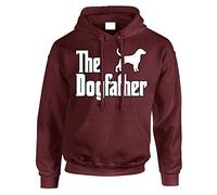 The Dog Father Mens Hoody Pullover Party Jumper Novelty Dad Funny Gift Hoodie Top Printed Design Maroon - XX-Large