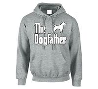 The Dog Father Mens Hoody Pullover Party Jumper Novelty Dad Funny Gift Hoodie Top Printed Design Sport Grey - Large