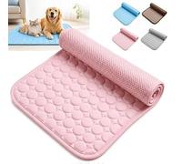 The Dog Hub Arctic Cooling Dog Mat, Instant Cool Pad for Dogs in Hot Summer,Chew-resistant Portable Cooling Pad for Crate (Pink,XL-100X70CM)