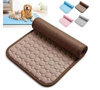 The Dog Hub Arctic Cooling Dog Mat, Instant Cool Pad for Dogs in Hot Summer,Chew-resistant Portable Cooling Pad for Crate (Coffee,M-60X50CM)