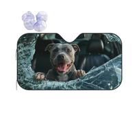 The Dog In The Car Window Car Windshield Sun Shade, Accordion Foldable Auto Sun Visor Protector For Car Truck Suv, Uv & Sun Blocker, Keeps Vehicle Cool, Easy To Install & Store M (Stiff Style)